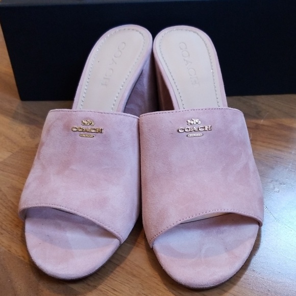 COACH mule blush petal suede - Picture 2 of 5